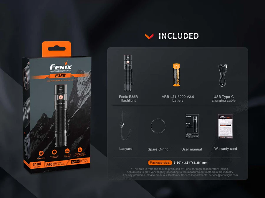 Fenix E35R High-Performance Rechargeable LED Flashlight - 3100 Lumen Compact EDC - E35RV2 fenix e35r high performance rechargeable led flashlight 3100 lumen compact edc e35rv2.webp