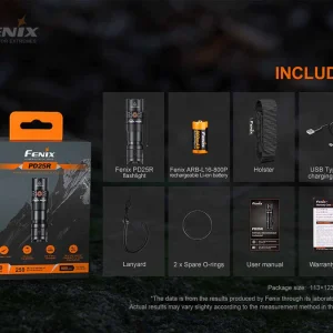 fenix pd25r rechargeable led flashlight 800 lumen compact edc light pd25r.webp