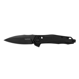 kershaw monitor duralock flipper knife 3 black d2 spear point blade black gfn handle.png