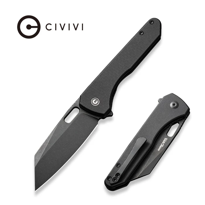 civivi nugz flipper thumb hole knife black g10 handle 317 black stonewa.webp